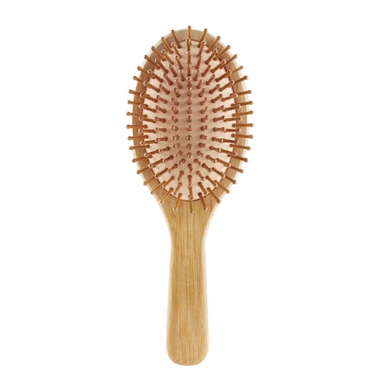 Light brown bamboo hair brush with wooden pins (2 variants)