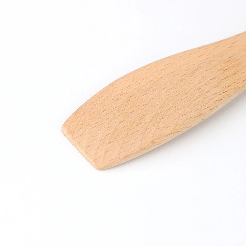 Light brown bamboo kitchen tongs with pivot joint