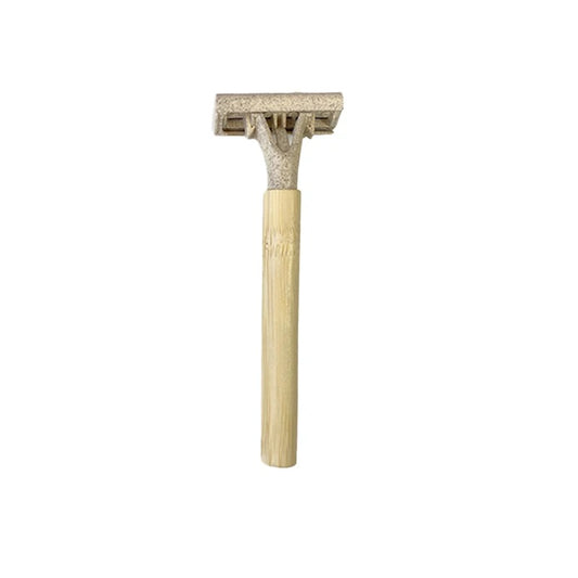 Light brown bamboo razors with varied handle designs and head styles