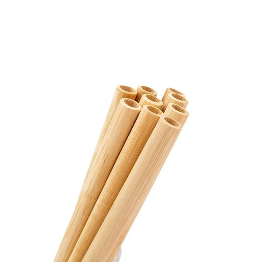 Light brown bamboo straws set with cleaning brush (17 pcs)